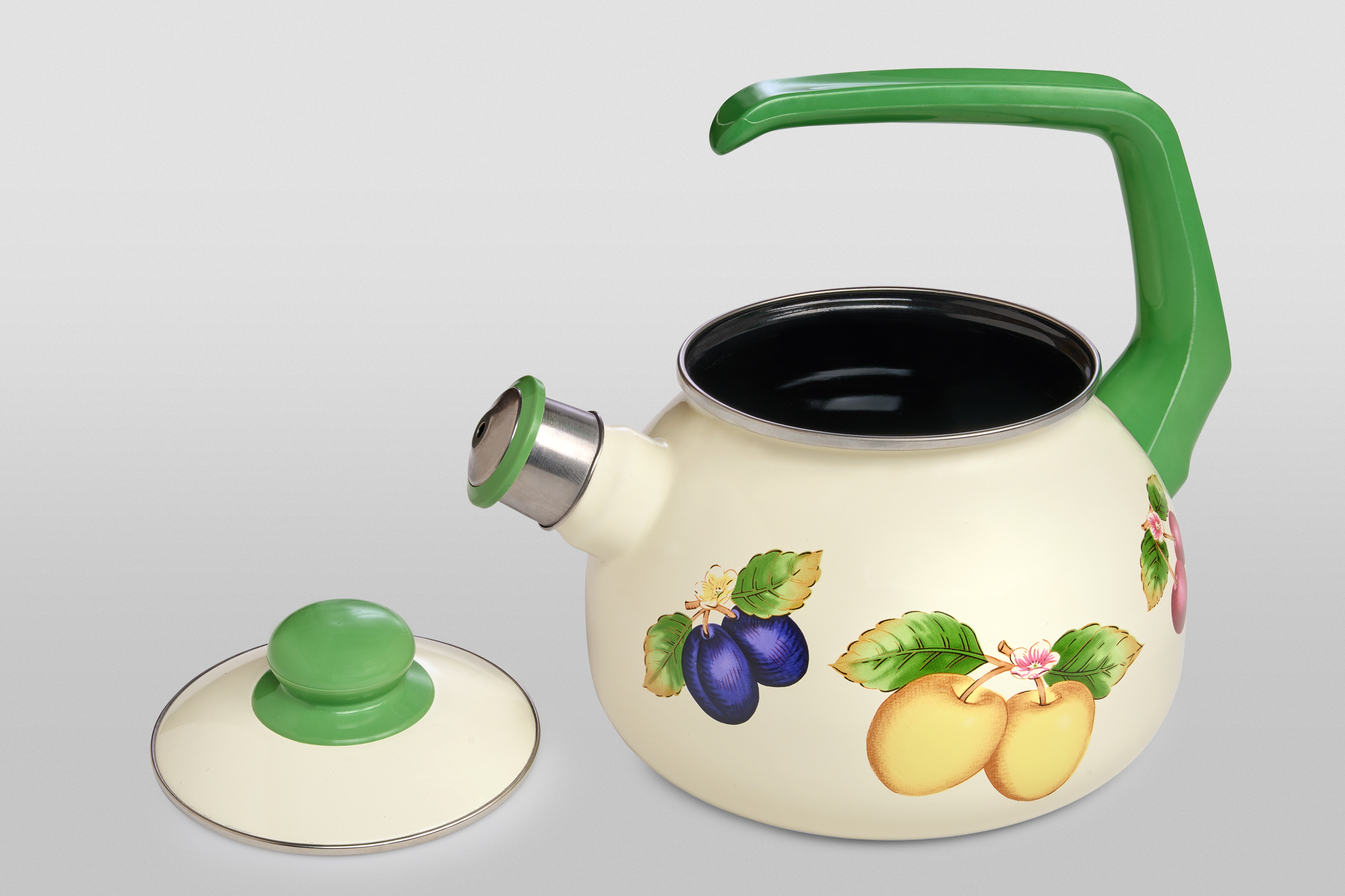 Чайник эмалированный с бакелитовой ручкой, со свистком, 2.5 л